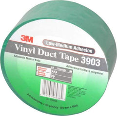 3M - 2" x 50 Yds Green Duct Tape - 6.5 mil, Rubber Adhesive, Vinyl Backing, 12.6 Lb/ln Tensile Strength, 200°F Max, Series 3903 - Americas Tooling