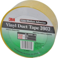 3M - 2" x 50 Yds Yellow Duct Tape - 6.5 mil, Rubber Adhesive, Vinyl Backing, 12.6 Lb/ln Tensile Strength, 200°F Max, Series 3903 - Americas Tooling