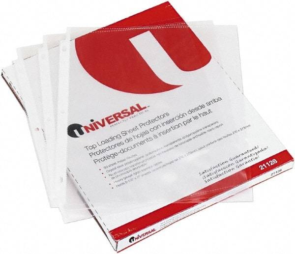 UNIVERSAL - 50 Piece Clear Sheet Protectors-Ring Binder - 11" High x 8-1/2" Wide - Americas Tooling