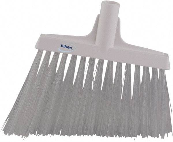 Vikan - 9-1/2" Wide, White Synthetic Bristles, Angled Broom - Americas Tooling