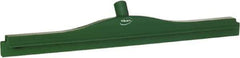 Vikan - 24" Rubber Blade Floor Squeegee - Double Edge, Green, Plastic Holder - Americas Tooling