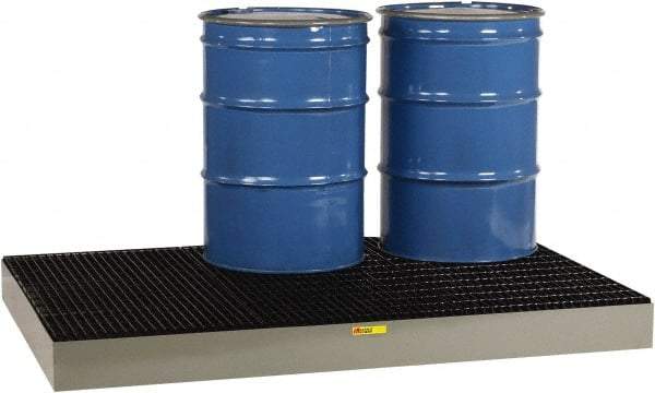 Little Giant - 99 Gal Sump, 9,000 Lb Capacity, 6 Drum, Steel Spill Deck or Pallet - 76" Long x 51" Wide x 6-1/2" High - Americas Tooling