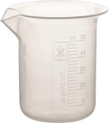 Dynalon Labware - 50 ml Polypropylene Griffin-Style Beaker - 2 ml Graduation, 1-39/64" Diam x 2-23/64" High - Americas Tooling