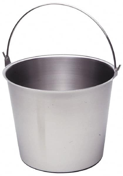 VOLLRATH - 4 Gal Tapered Cylinder Stainless Steel Pail - 10-1/8" High x 12" Diam - Americas Tooling