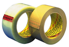 3M - 2" x 55 Yd Clear Hot Melt Adhesive Sealing Tape - Polypropylene Film Backing, 3.1 mil Thick - Americas Tooling