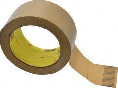 3M - 2" x 55 Yd Natural (Color) Rubber Adhesive Sealing Tape - Polypropylene Film Backing, 3.1 mil Thick, 70 Lb Tensile Strength, Series 375 - Americas Tooling