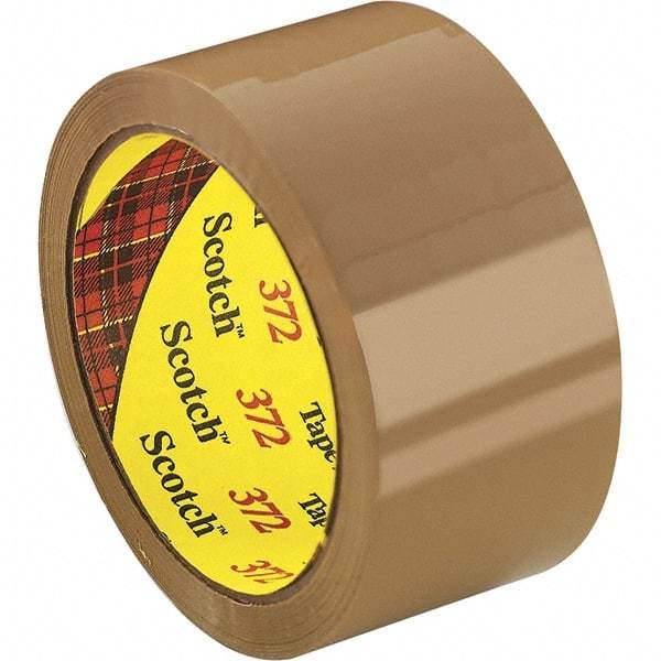 3M - 2" x 55 Yd Natural (Color) Rubber Adhesive Sealing Tape - Polypropylene Film Backing, 2.2 mil Thick, 52 Lb Tensile Strength, Series 372 - Americas Tooling