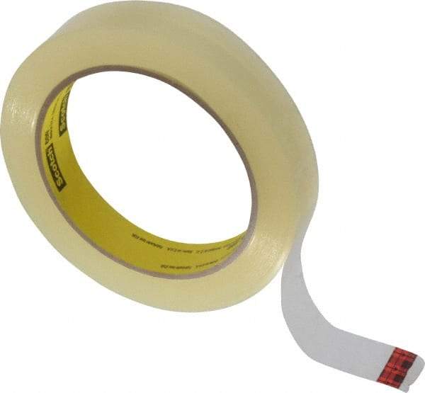 3M - 3/4" x 72 Yd Clear Acrylic Adhesive Packaging Tape - Vinyl Backing, 2.3 mil Thick, 28 Lb Tensile Strength, Series 600 - Americas Tooling