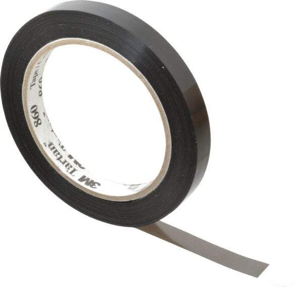 3M - 1/2" x 60 Yd Black Rubber Adhesive Strapping Tape - Polypropylene Film Backing, 2.8 mil Thick, 110 Lb Tensile Strength, Series 860 - Americas Tooling