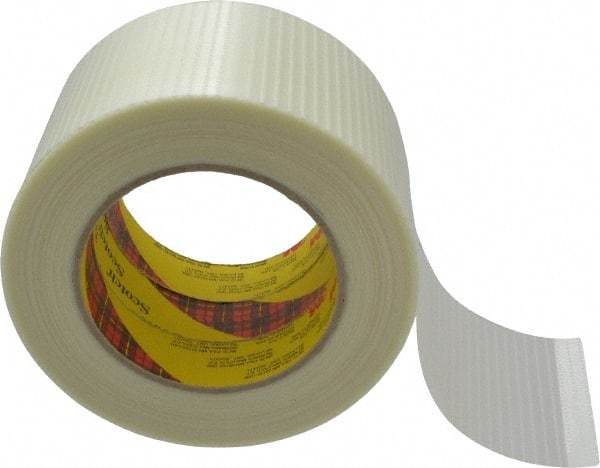 3M - 3" x 55 Yd Clear Rubber Adhesive Packaging Tape - Polypropylene Film Backing, 5.7 mil Thick, 150 Lb Tensile Strength, Series 8959 - Americas Tooling