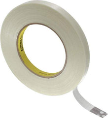 3M - 1/2" x 60 Yd Clear Rubber Adhesive Packaging Tape - Polypropylene Film Backing, 6.6 mil Thick, 380 Lb Tensile Strength, Series 8981 - Americas Tooling