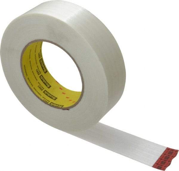 3M - 1-1/2" x 60 Yd Clear Rubber Adhesive Packaging Tape - Polypropylene Film Backing, 6.6 mil Thick, 380 Lb Tensile Strength, Series 8981 - Americas Tooling