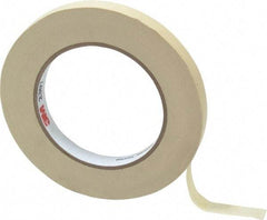 3M - 1/2" Wide x 60 Yd Long Tan Paper Masking Tape - Series 2307, 5.2 mil Thick, 23 In/Lb Tensile Strength - Americas Tooling