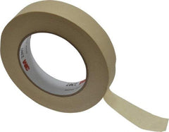 3M - 1" Wide x 60 Yd Long Tan Paper Masking Tape - Series 2307, 5.2 mil Thick, 23 In/Lb Tensile Strength - Americas Tooling