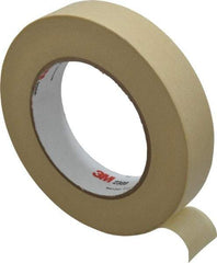 3M - 1" Wide x 60 Yd Long Tan Paper Masking Tape - Series 2308, 5.3 mil Thick, 22 In/Lb Tensile Strength - Americas Tooling