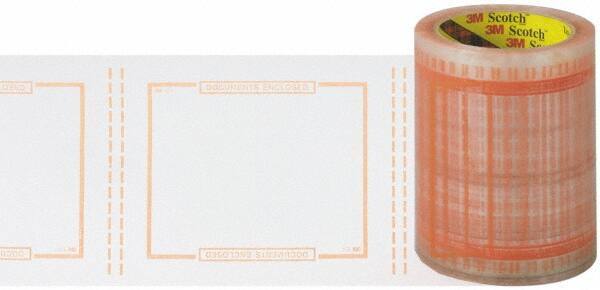 3M - 500 Piece, 8" Long x 5" Wide, Tape Roll - Document Enclosed, Clear with Orange Border - Americas Tooling