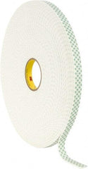 3M - 3/4" x 36 Yd Acrylic Adhesive Double Sided Tape - 1/8" Thick, Off-White, Urethane Foam Liner, Continuous Roll, Series 4008 - Americas Tooling