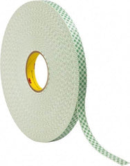 3M - 3/4" x 72 Yd Acrylic Adhesive Double Sided Tape - 1/32" Thick, Off-White, Urethane Foam Liner, Continuous Roll, Series 4032 - Americas Tooling