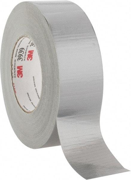 3M - 2" x 55m Silver Duct Tape - 9 mil, Rubber Adhesive, Polyethylene Film Backing, 25 Lb/ln Tensile Strength, 200°F Max, Series 3939 - Americas Tooling