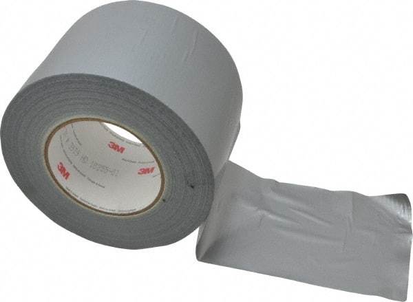 3M - 4" x 55m Silver Duct Tape - 9 mil, Rubber Adhesive, Polyethylene Film Backing, 25 Lb/ln Tensile Strength, 200°F Max, Series 3939 - Americas Tooling