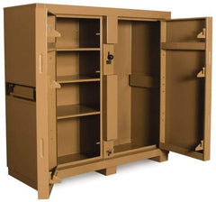 Knaack - 60" Wide x 24" Deep x 60" High Job Site Tool Storage Cabinet - 2 Door, Steel, Tan - Americas Tooling