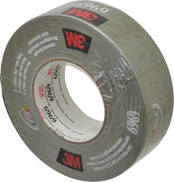 3M - 2" x 55m Green Duct Tape - 10.7 mil, Rubber Adhesive, Polyethylene Film Backing, 32 Lb/ln Tensile Strength, 200°F Max, Series 6969 - Americas Tooling