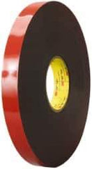 3M - 1/2" x 36 Yd Acrylic Adhesive Double Sided Tape - 45 mil Thick, Black, Acrylic Foam Liner, Continuous Roll, Series 5952 - Americas Tooling