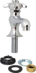 B&K Mueller - Standard, One Handle Design, Chrome, Round Deck Plate Single Mount Faucet - 4 Spoke Handle - Americas Tooling