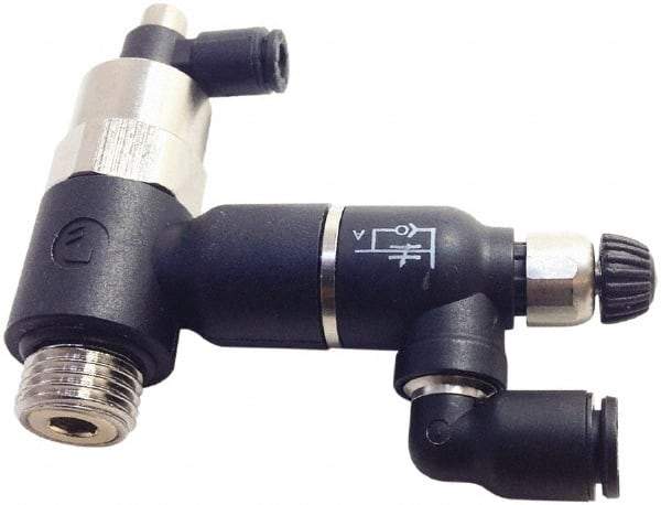 Legris - Speed & Flow Control Valves   Valve Type: Piloted Non-Return w/Flow Regulator & Exhaust    Male Thread Size: 3/8 - Americas Tooling