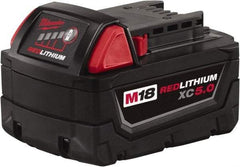 Milwaukee Tool - 18 Volt Lithium-Ion Power Tool Battery - 5 Ahr Capacity, 110 min Charge Time, Series M18 RED - Americas Tooling