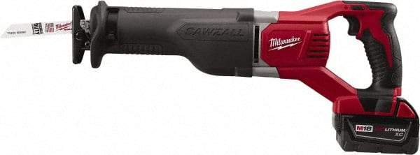 Milwaukee Tool - 18V, 0 to 3,000 SPM, Cordless Reciprocating Saw - 1-1/8" Stroke Length, 19" Saw Length, 1 Lithium-Ion Battery Included - Americas Tooling