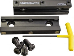 CarveSmart - 3/4" Jaw Width, 1.685" Jaw Height, 3/4" Jaw Thickness, Quick Change Jaw System Vise Jaw Sets - Aluminum, Bolt-On, 2 Jaws, Soft Jaws - Americas Tooling