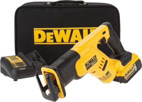 DeWALT - 20V, 0 to 2,900 SPM, Cordless Reciprocating Saw - 1-1/8" Stroke Length, 14" Saw Length, 1 Lithium-Ion Battery Included - Americas Tooling