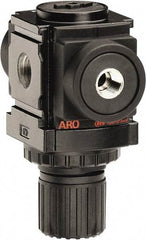 ARO/Ingersoll-Rand - 1/8 NPT Port, 45 CFM, Aluminum Miniature Regulator - 0 to 140 psi Range, 250 Max psi Supply Pressure, 1/8" Gauge Port Thread, 2.913" Wide x 3-9/16" High - Americas Tooling