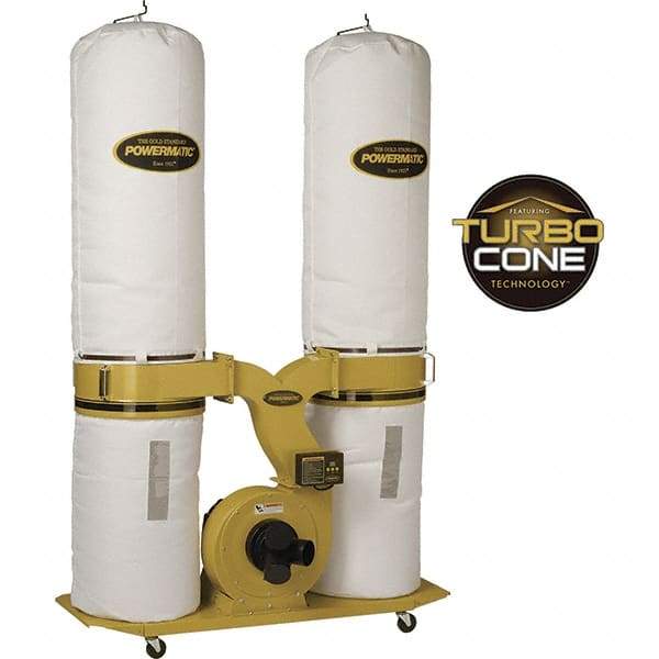 Jet - 230 Volt Dust Collector - 230 CFM Air Flow, 11.31" Static Pressure Water Level - Americas Tooling