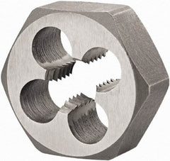 DORMER - M22x1.50 Metric Fine Thread, Right Hand Thread, Hex Rethreading Die - High Speed Steel, 13/16" Thick, Series F312 - Exact Industrial Supply