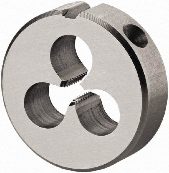 DORMER - M12x1.75 Metric Coarse Thread, High Speed Steel Round Die - 14mm Thick, Right Hand Thread, Series F100 - Exact Industrial Supply