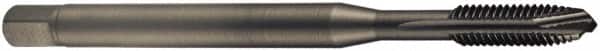 DORMER - M4.5x0.75 Metric Coarse, 3 Flute, Oxide Finish, Cobalt Spiral Point Tap - Plug Chamfer, Right Hand Thread, 70mm OAL, 13mm Thread Length, 6mm Shank Diam, 6H Class of Fit, Series EP016H - Exact Industrial Supply