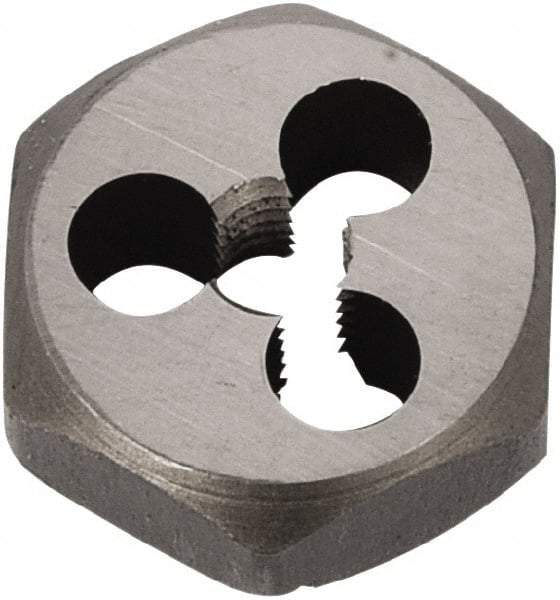 Union Butterfield - M10x1.50 Metric Coarse Thread, 7/8" Hex, Right Hand Thread, Hex Rethreading Die - Chromium Steel, 7/16" Thick, Series 2325M - Exact Industrial Supply