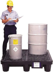 UltraTech - 66 Gal Sump, 3,000 Lb Capacity, 4 Drum, Polyethylene Spill Deck or Pallet - 53" Long x 53" Wide x 12" High, Liftable Fork, 2 x 4 Drum Configuration - Americas Tooling