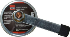 Bessey - 800 Amps Grounding Capacity, 3-1/2" Diam, 2" High, 55 Lb Max Pull Force, Magnetic Welding & Fabrication Ground Clamp - 55 Lb Average Pull Force, 3-1/2" Long, Round Cup Magnet, Copper Stud - Americas Tooling