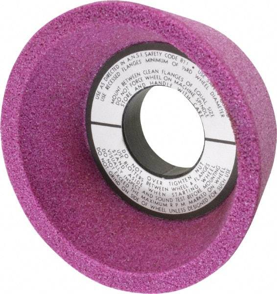 Grier Abrasives - 4" Diam, 1-1/4" Hole Size, 2-1/8" Overall Thickness, 46 Grit, Type 11 Tool & Cutter Grinding Wheel - Coarse Grade, Aluminum Oxide, K Hardness, Vitrified Bond, 6,207 RPM - Americas Tooling