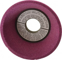 Grier Abrasives - 5" Diam, 1-1/4" Hole Size, 2-3/16" Overall Thickness, 46 Grit, Type 11 Tool & Cutter Grinding Wheel - Coarse Grade, Aluminum Oxide, K Hardness, Vitrified Bond, 4,966 RPM - Americas Tooling