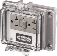 Hubbell Wiring Device-Kellems - 5-15R, 5-20R NEMA, 125 VAC, 20 Amp, GFCI Receptacle - Cast Aluminum, Panel Mount, Includes In Cabinet Receptacle - Americas Tooling