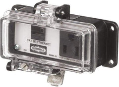 Hubbell Wiring Device-Kellems - 1 Port, 1 Power Receptacle, Ethernet, Clear Data Port Receptacle - 3.2 Inch Long x 1.6 Inch Deep x 4.45 Inch Wide, Aluminum, Surface Mount, Gray - Americas Tooling