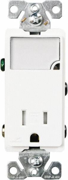 Cooper Wiring Devices - 2 Pole, 125 VAC, 15 Amp, 1 Outlet, Flush Mounted, Self Grounding, Tamper Resistant Combination Outlet with Night Light - 5-15R Configuration, Back Side Wiring, Thermoplastic Material, cULus Listed Standard - Americas Tooling