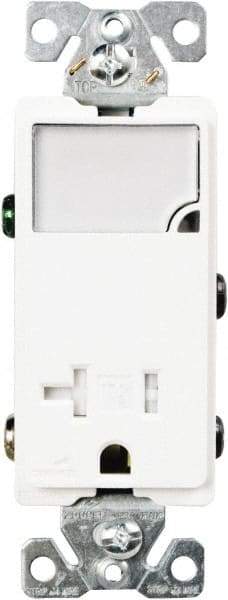 Cooper Wiring Devices - 2 Pole, 125 VAC, 20 Amp, 1 Outlet, Flush Mounted, Self Grounding, Tamper Resistant Combination Outlet with Night Light - 5-20R Configuration, Back Side Wiring, Thermoplastic Material, cULus Listed Standard - Americas Tooling