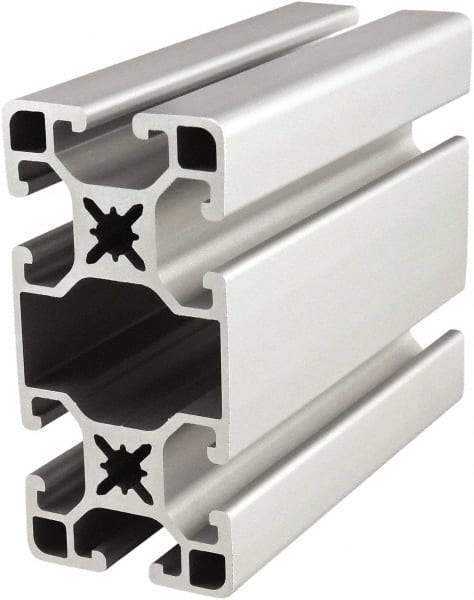 80/20 Inc. - 6 Meters Long x 40 mm Wide x 80 mm Deep, T-Slotted Aluminum Extrusion - Clear Anodized Finish - Americas Tooling