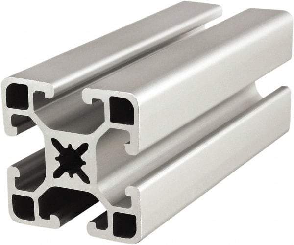 80/20 Inc. - 6 Meters Long x 40 mm Wide x 40 mm Deep, T-Slotted Aluminum Extrusion - Clear Anodized Finish - Americas Tooling