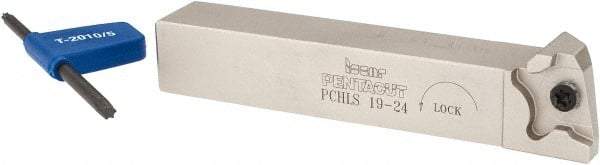 Iscar - External Thread, 0.256" Max Depth of Cut, 0.8mm Min Groove Width, 4.7" OAL, Left Hand Indexable Grooving Cutoff Toolholder - 3/4" Shank Height x 3/4" Shank Width, PENTA 24... Insert Style, PCHLS Toolholder Style, Series PentaCut - Americas Tooling